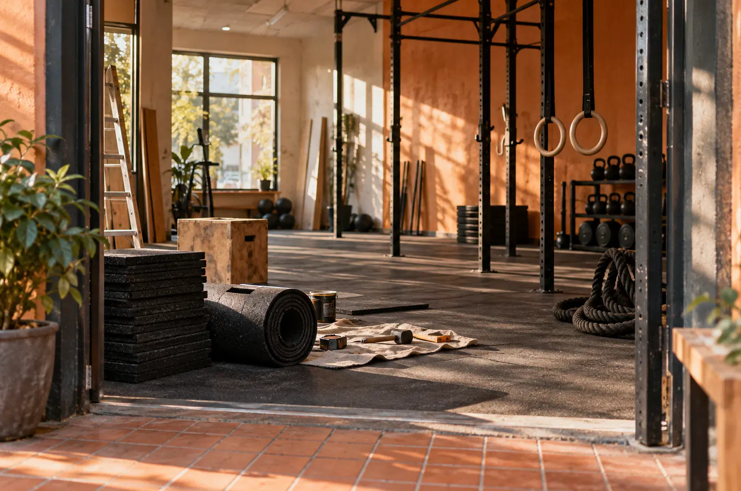 Illustration of fitness businesses and their working space